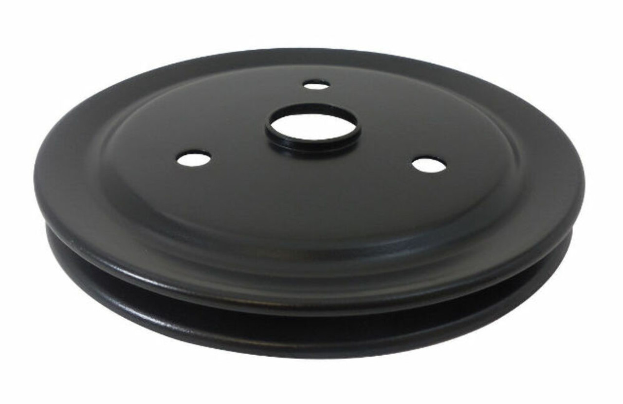 Black Steel SWP Single Groove Crankshaft Pulley, Fits SBC Chevy 283-350