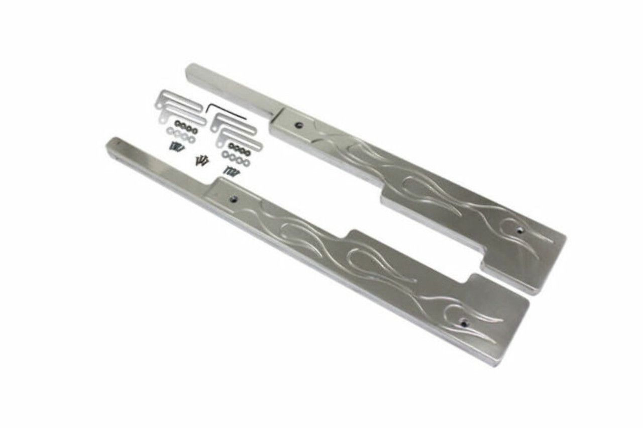Polished Flamed Aluminum Spark Plug Wire Looms Holders SBC BBC 302 350 454