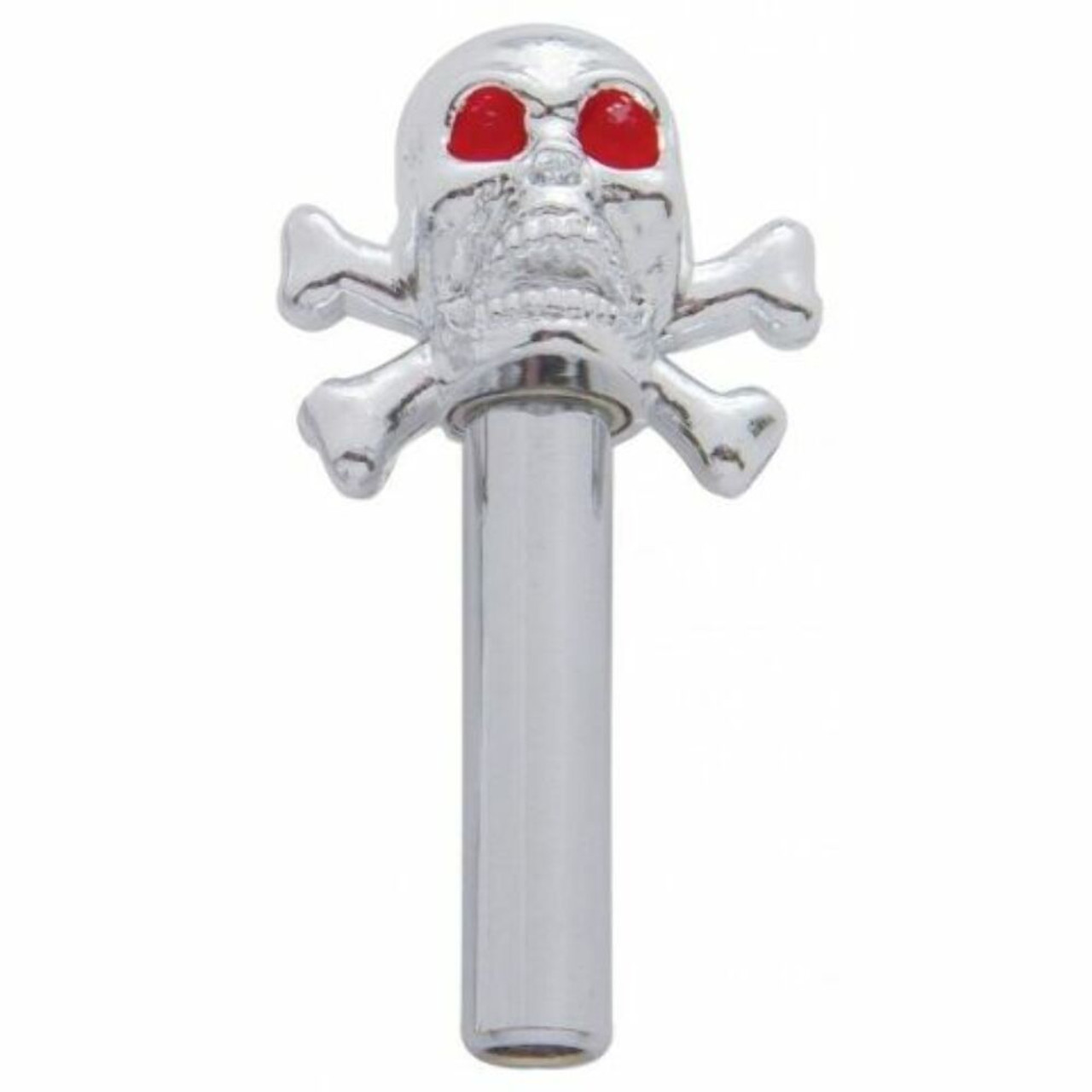 Hot Rod Chrome Skull Door Lock Pulls with Chrome Tube 2 Piece Set