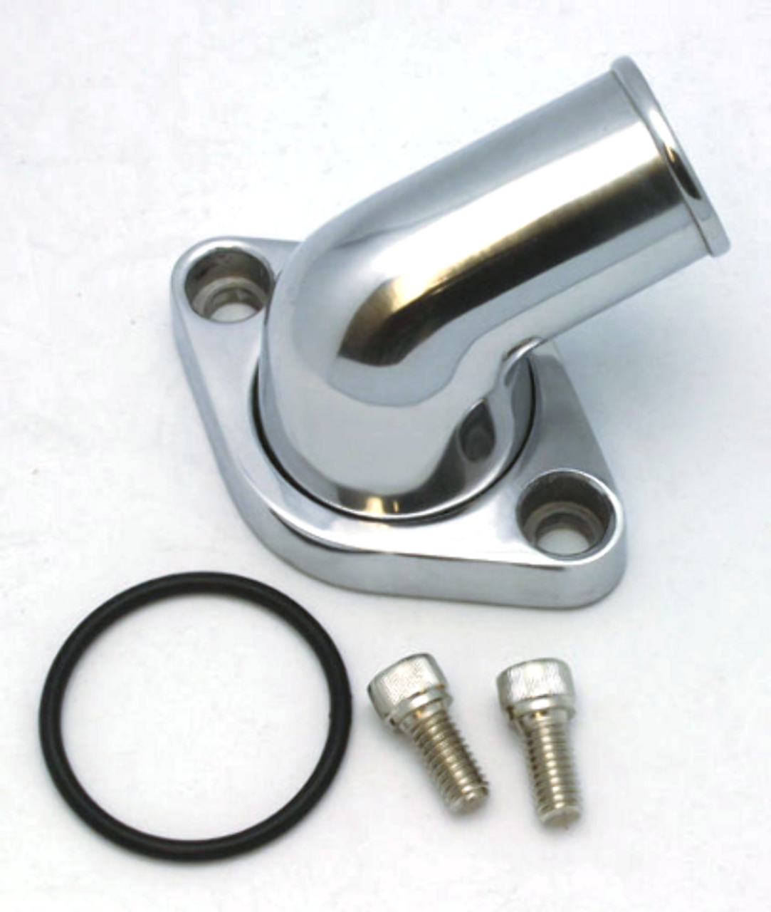 SBC BBC Chevy Polished Aluminum 15 degree Swivel Water Neck