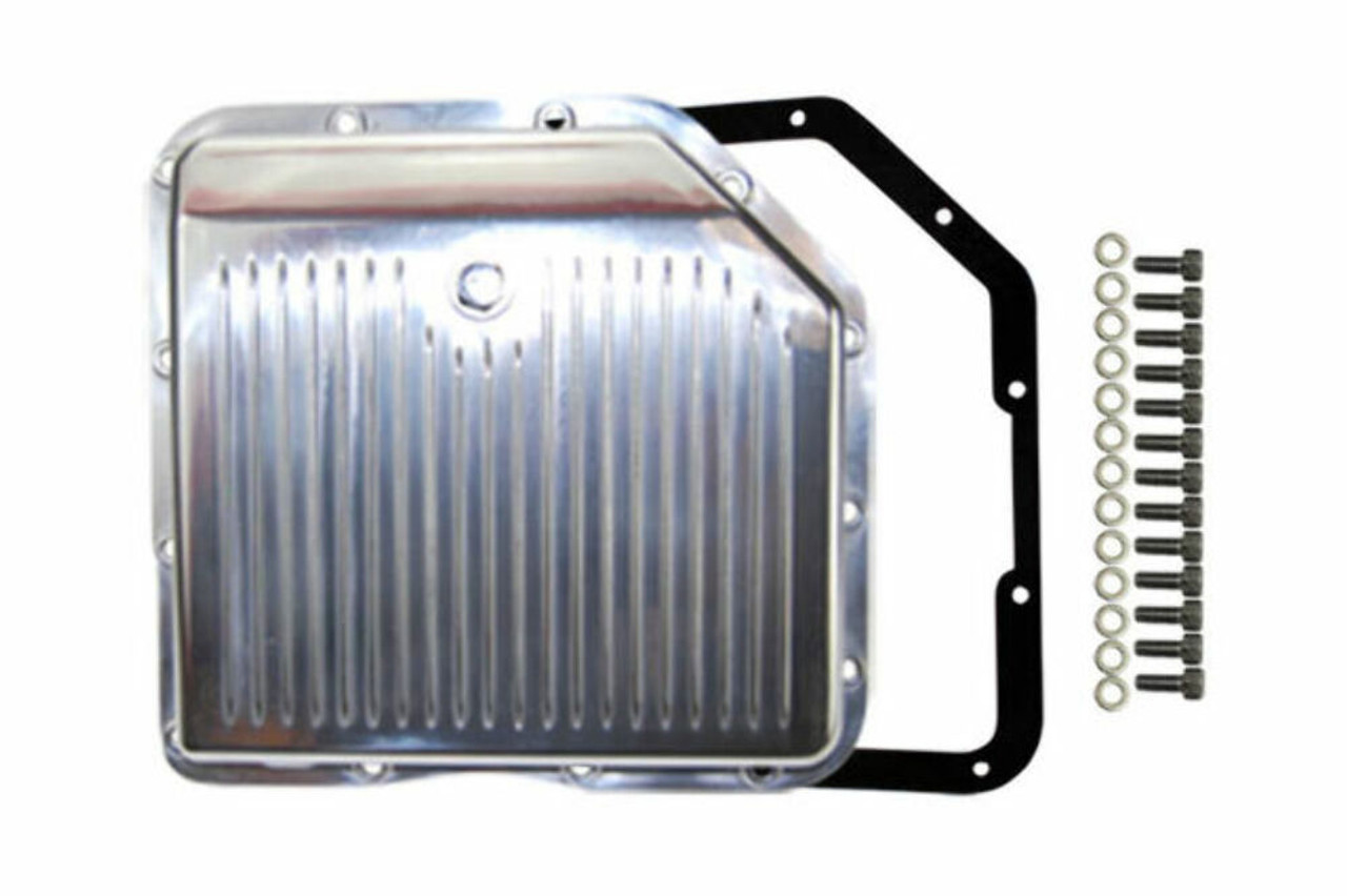 Polished Finned Aluminum Turbo 350 Transmission Pan, Fits Chevy CBC TH-350 TH350