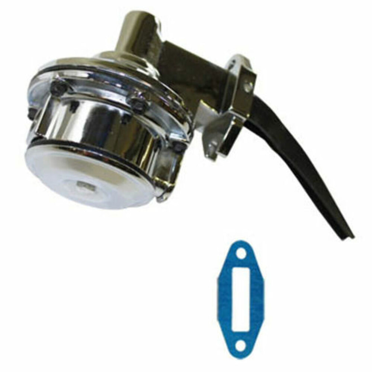 Chrome Mechanical Fuel Pump, 80GPH 1/4" IN OUT, Fits Oldsmobile V8 260-455