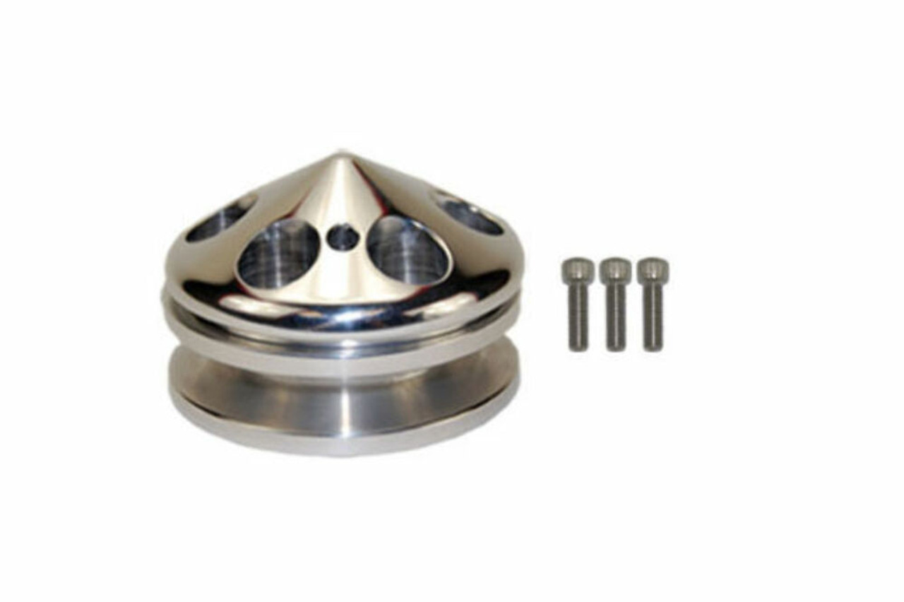 Machined Aluminum Single Groove Alternator Pulley - Fits Chevy SBC 283-400