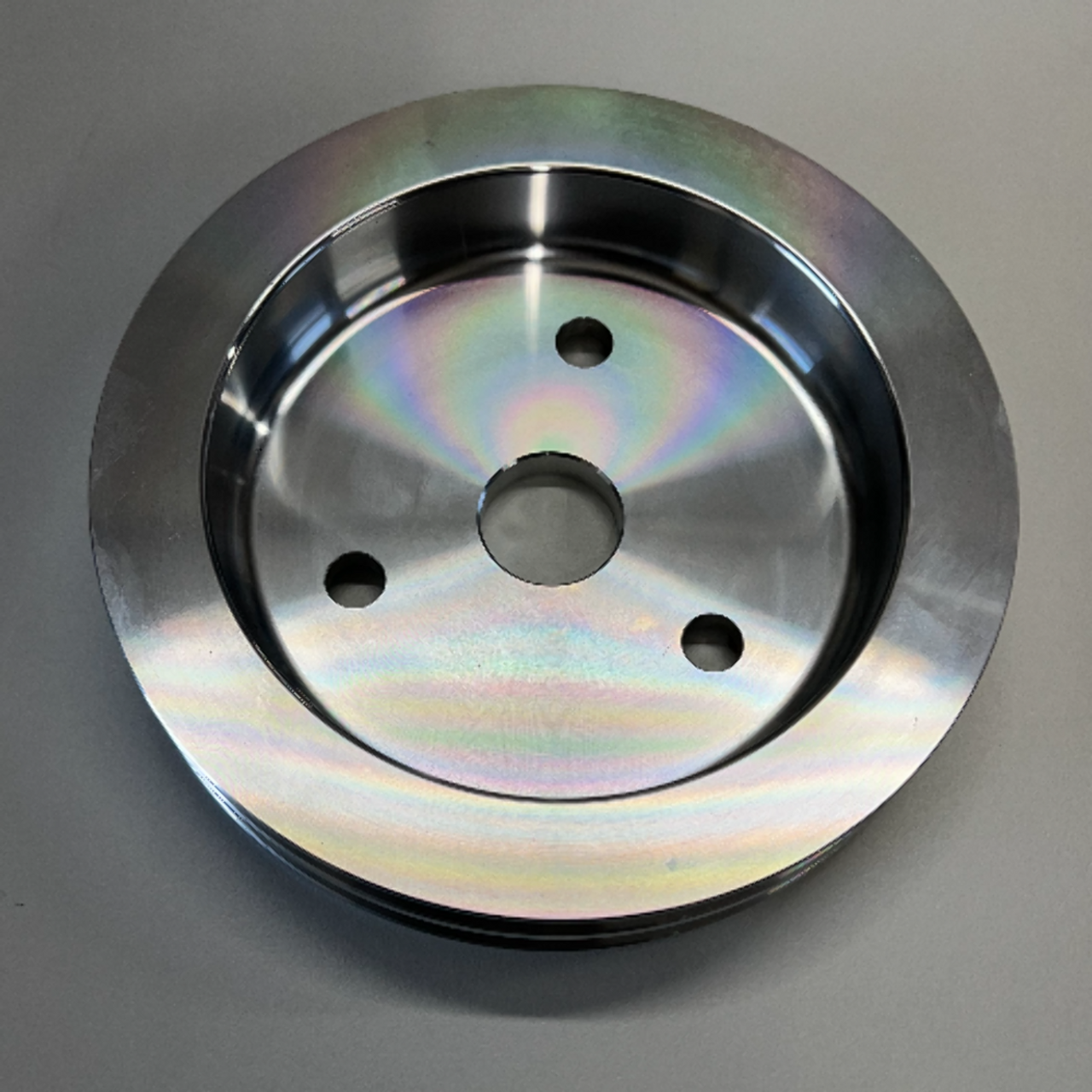 Machined Aluminum SWP Double Groove Crankshaft Pulley, Fits SBC Chevy 283-350