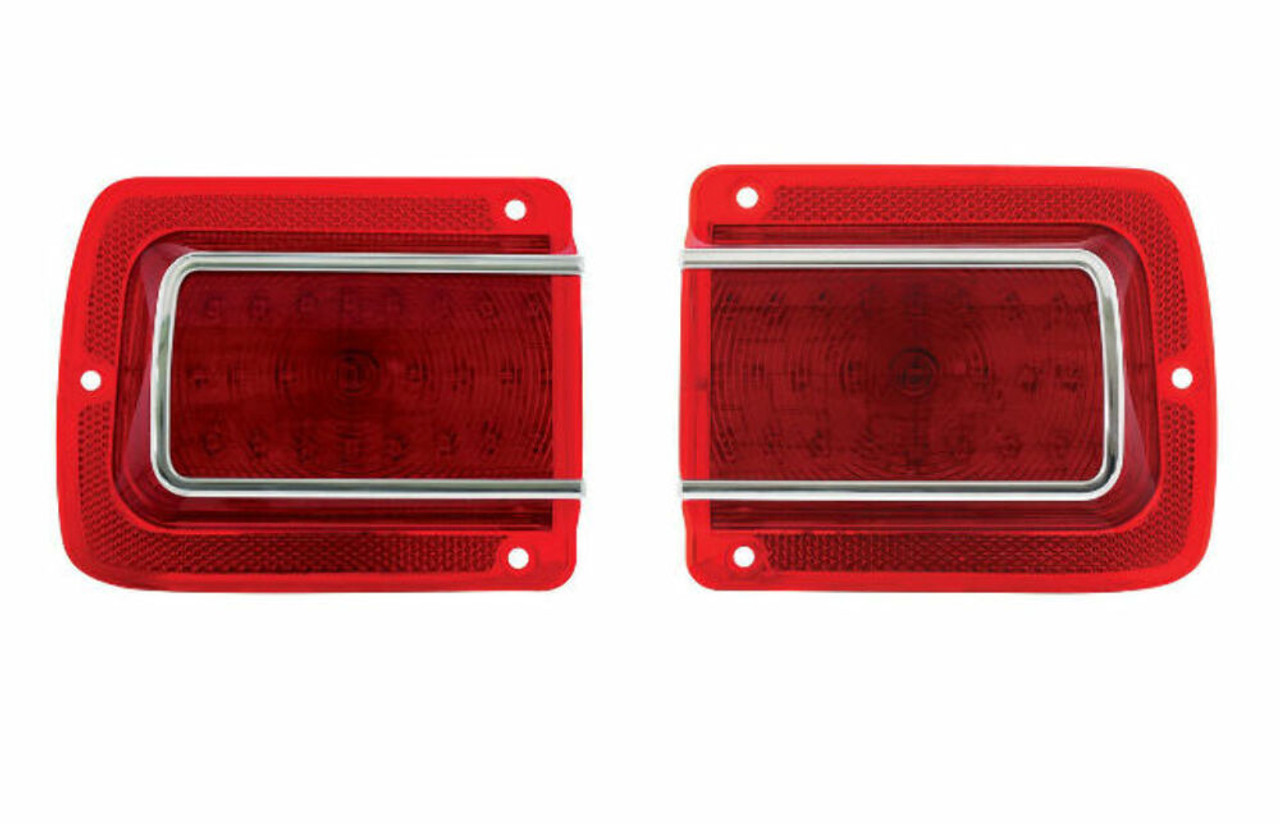LED Tail Lights w/ Trim and Lens - Fits 1965 Chevelle/Malibu - High Quality