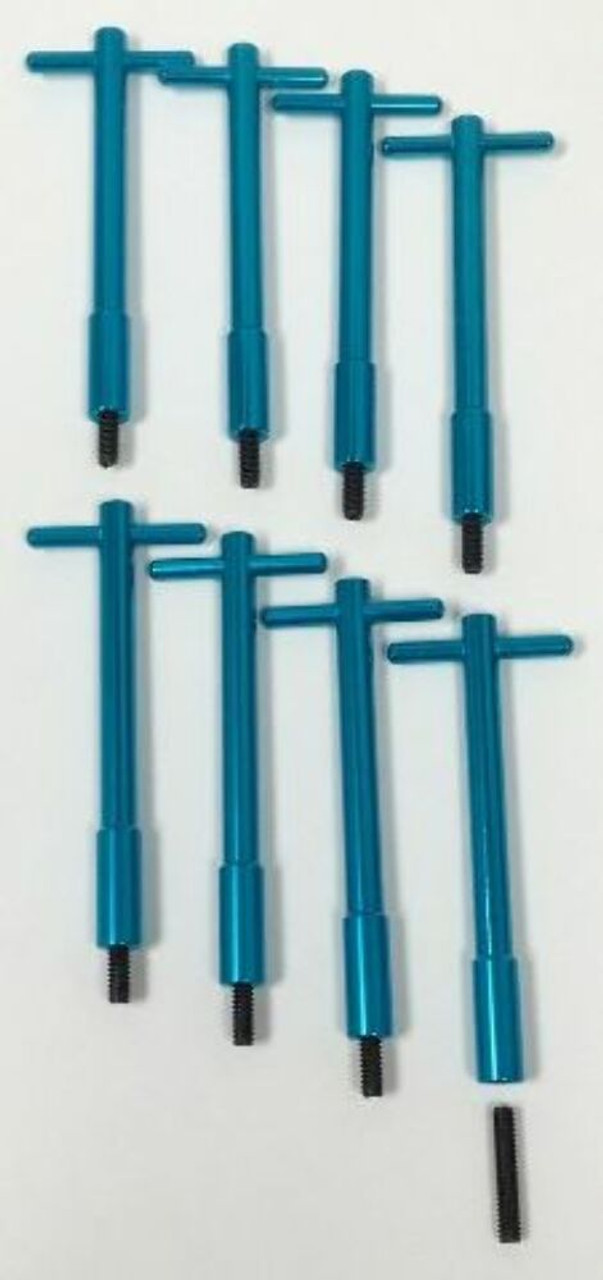 Muscle Car Blue Anodized Aluminum Valve Cover T-Bar Set Of 8