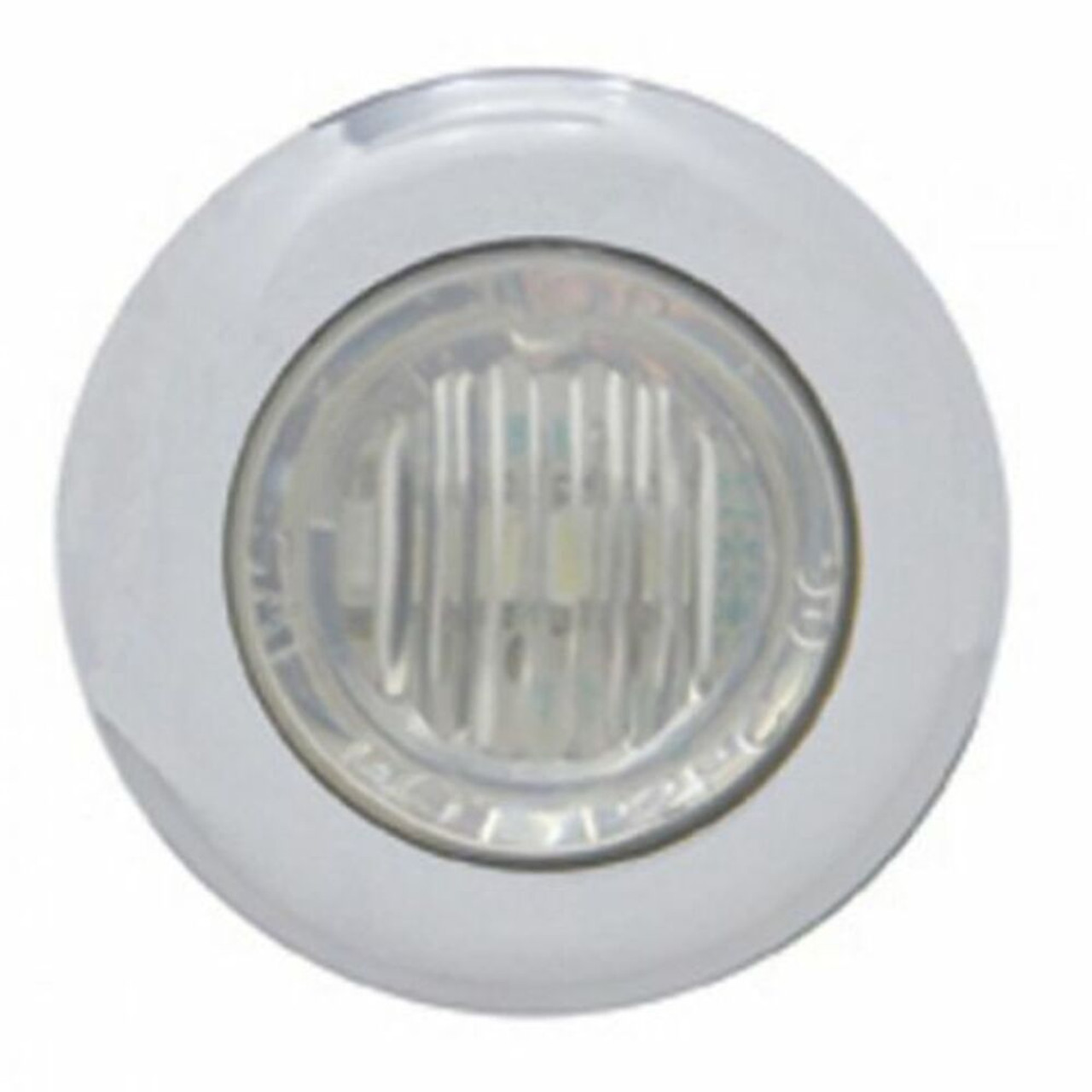 (2) 3 LED Mini Dual Function Clearance Marker w/ Bezel - Amber LED/Clear Lens