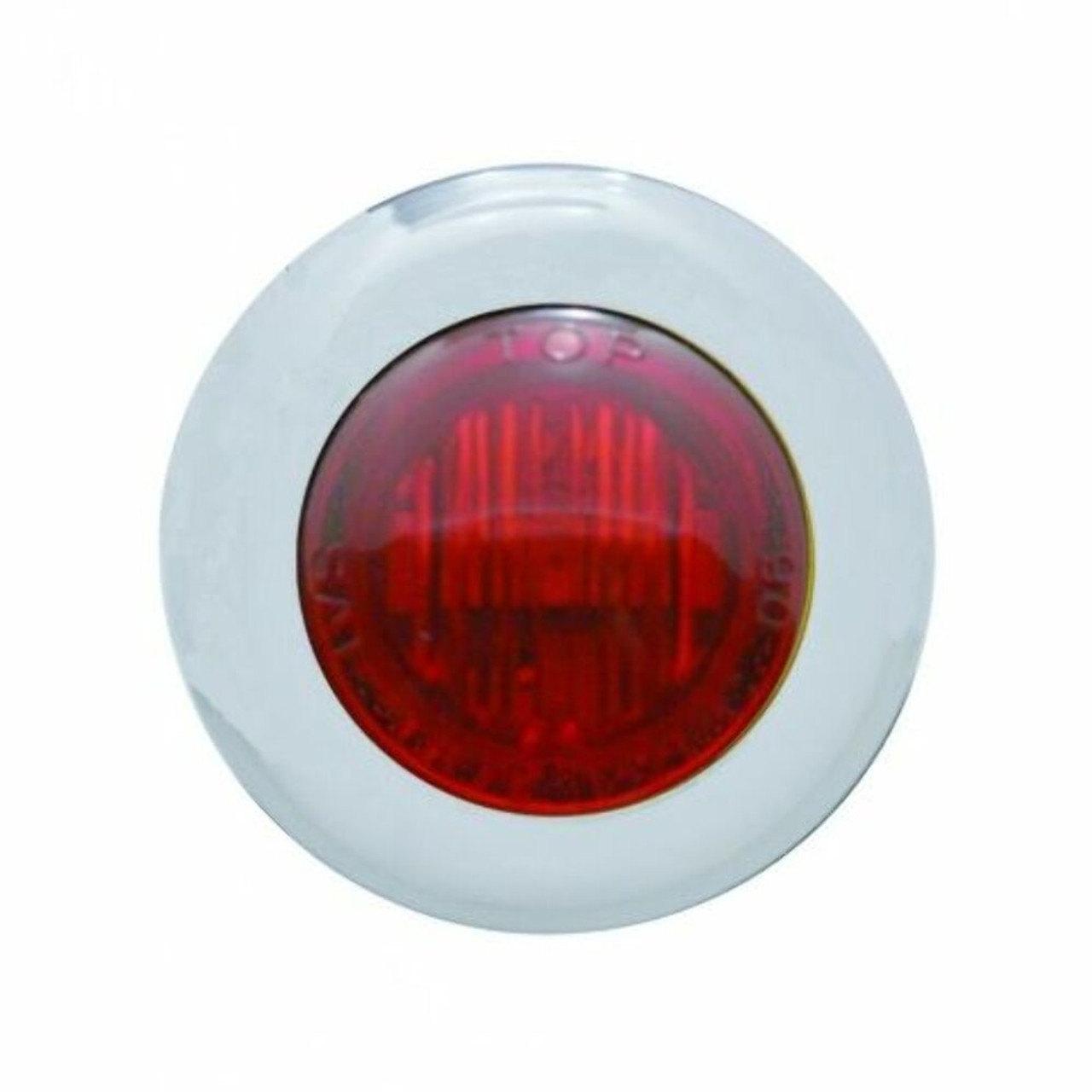 (2) 3 LED Mini Dual Function Clearance Marker w/ Bezel - Red LED/Red Lens