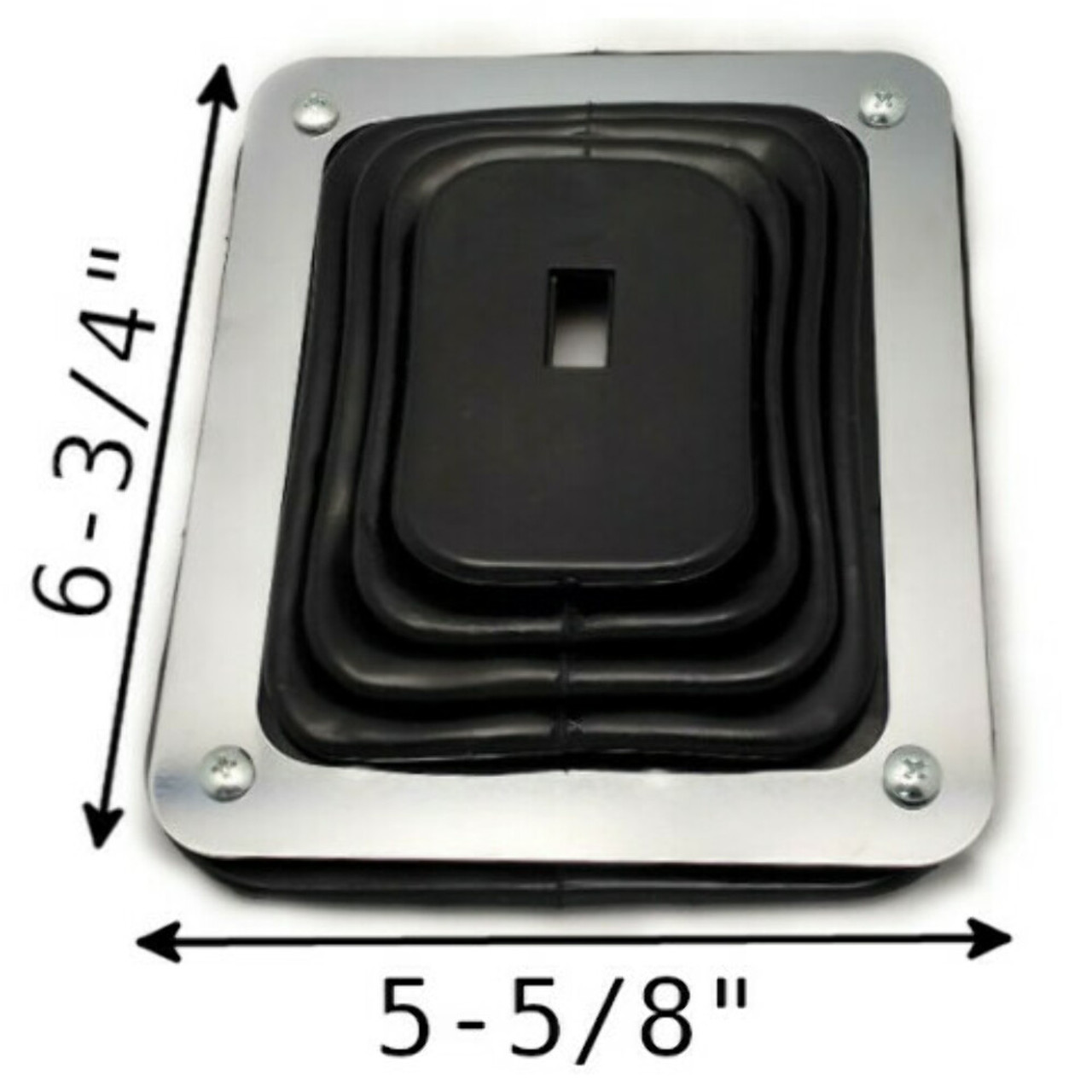 Hot Rod Rubber Shifter Boot With Chrome Plate 5 5/8" X 6 3/4" Universal