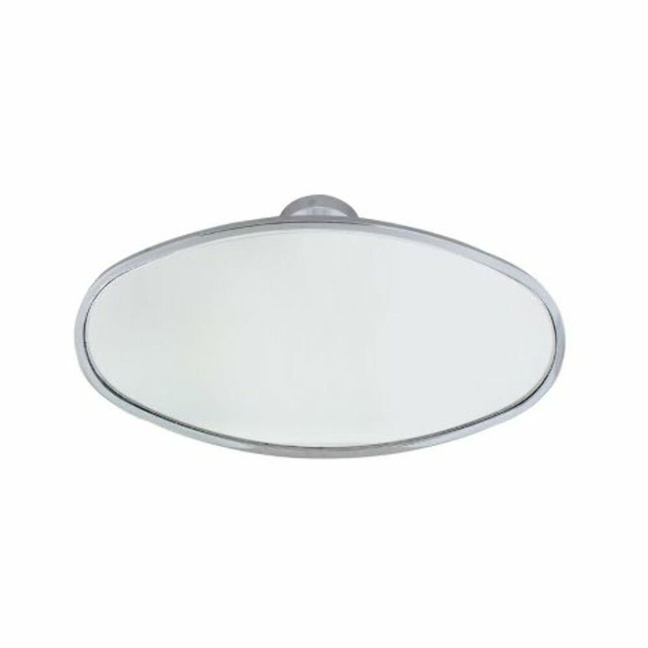 Universal Chrome Oval Interior Rear View Mirror w/ Glue-On Mount Hot Street Rod