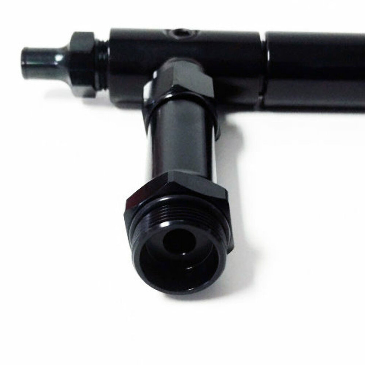 Aluminum Holley 4150 Double Pumper Black Fuel Line Log Anodized w/ White Gauge