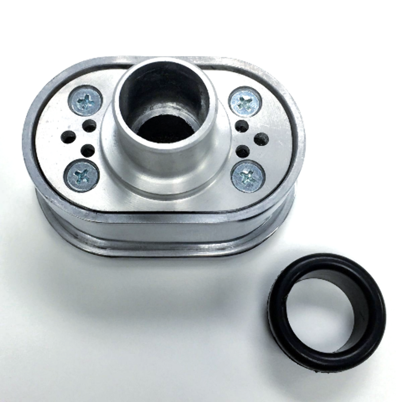 Hot Rod Oval Full Polished Billet Aluminum Valve Cover Breather W/ Grommet