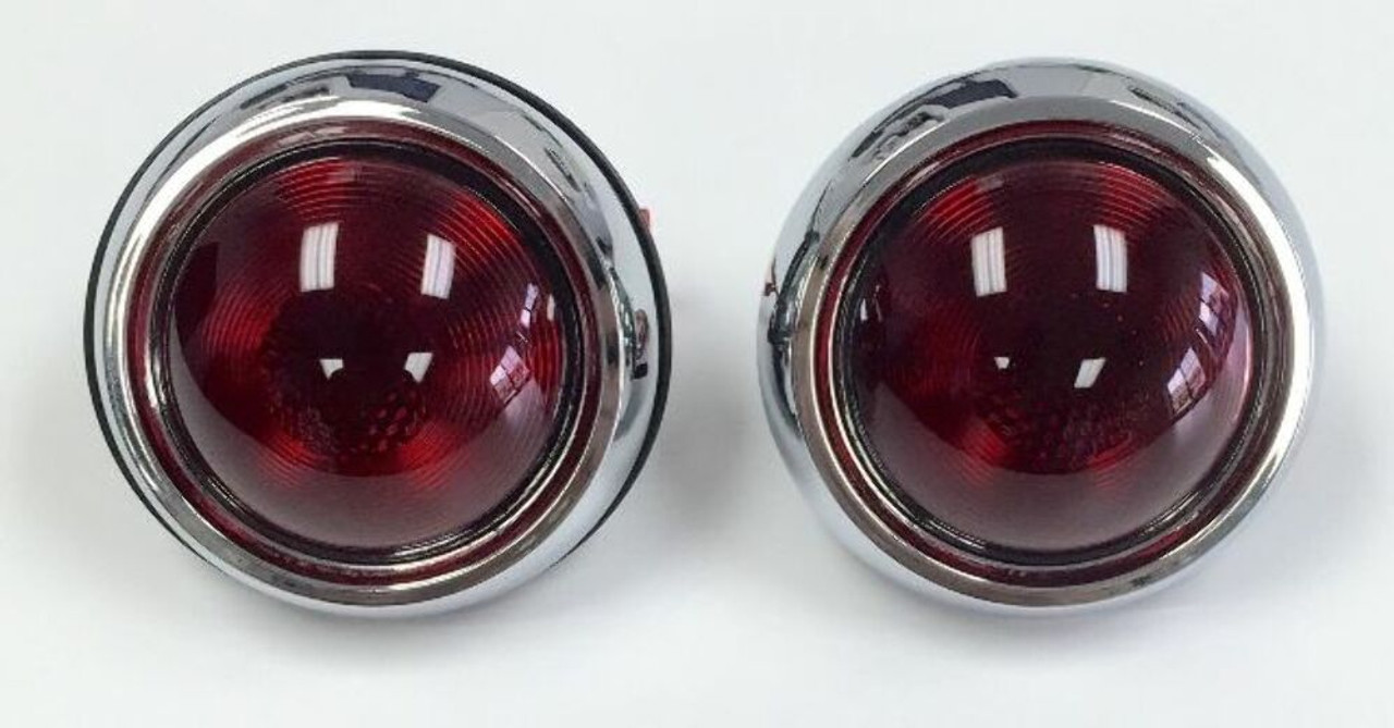 Tail Lights, Glass Lens, Pair, Hot Rat Rod, 1950 Pontiac Style