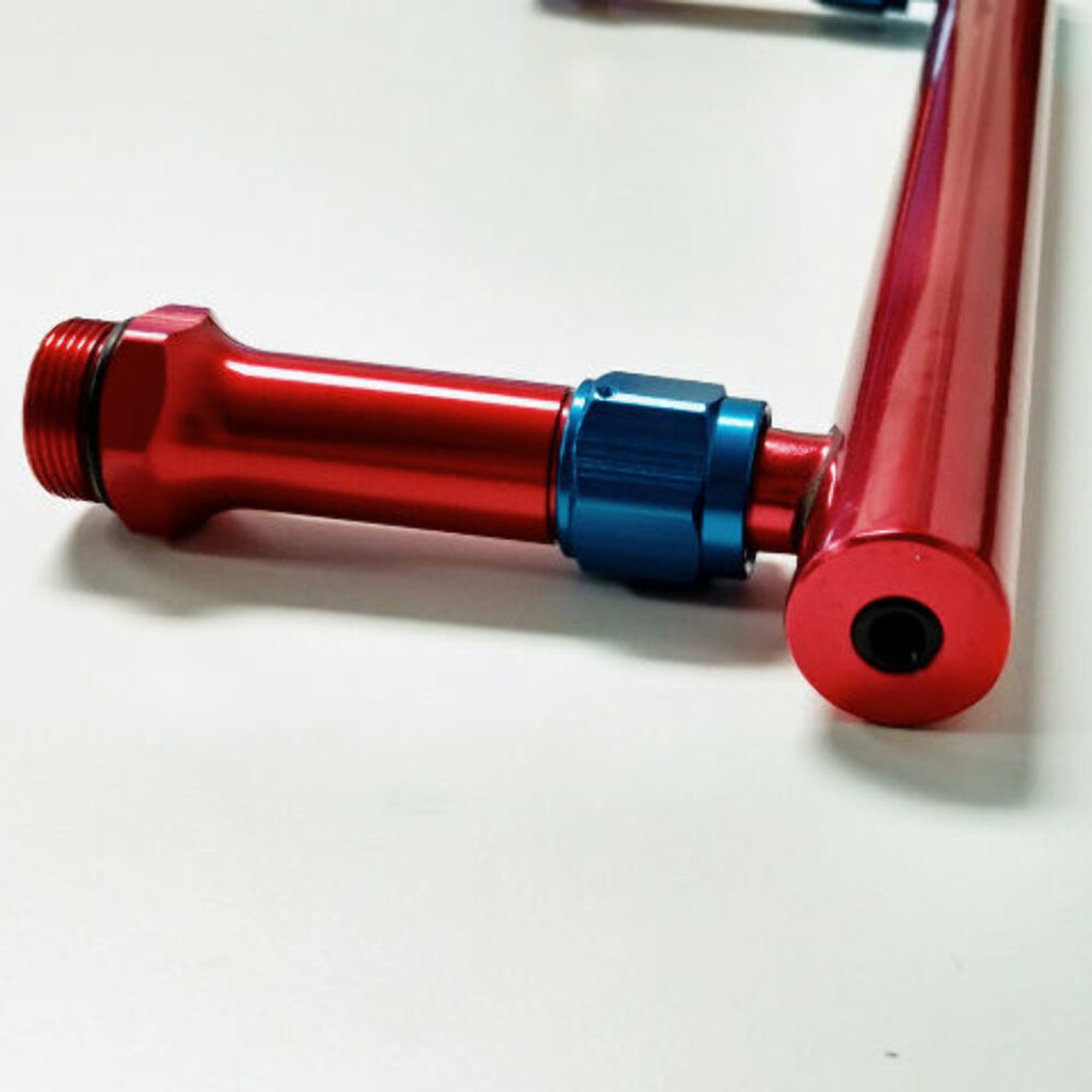 Aluminum Holley 4150 Double Pumper Fuel Line Log Red Blue Anodize w/ White Gauge Aluminum Holley 4150 Double Pumper Fuel Line Log Red Blue Anodize w/ White Gauge