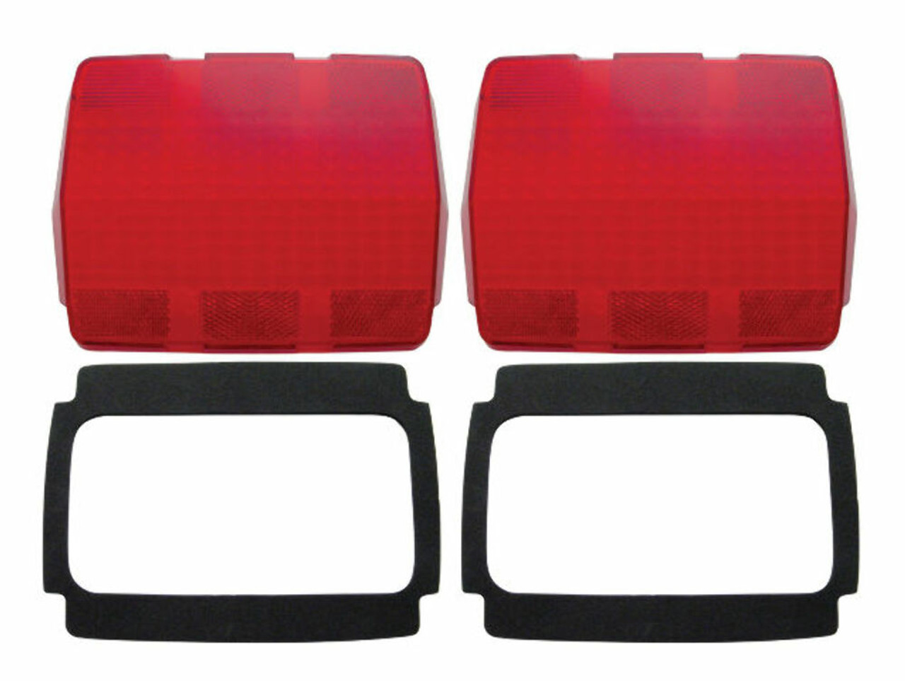 (2) Tail Light Lens w/ Black Foam Gaskets, Compatible with Ford Mustang 1964-66