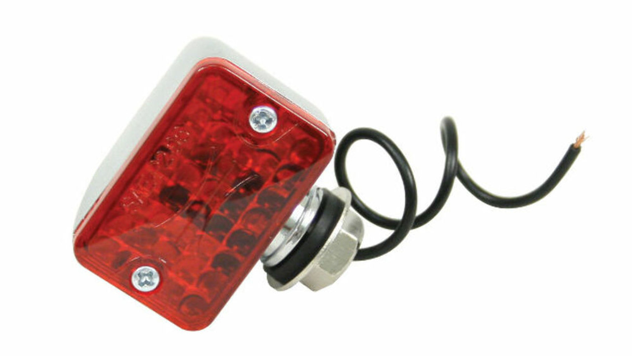 EMPI 9330 Single Filament Micro Tail Light With Red Lens & Chrome Housing, Each