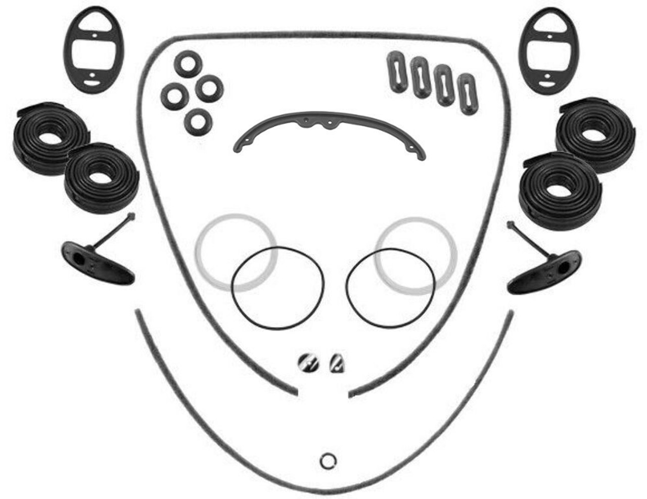 KT-1056 Complete Body Restoration Rubber Kit, Fits VW Type 1 Bug 1964