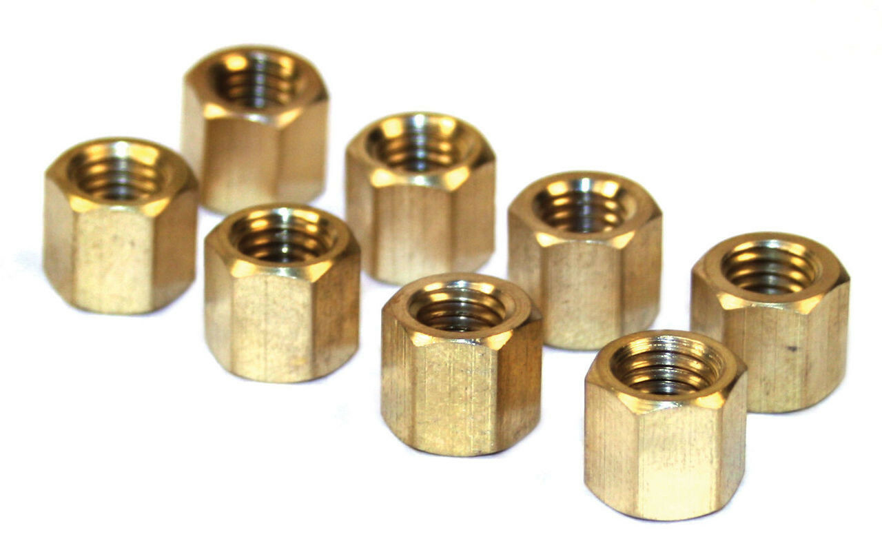 EMPI VW BUG BUS BRASS EXHAUST NUTS, SET OF 8 43-6051