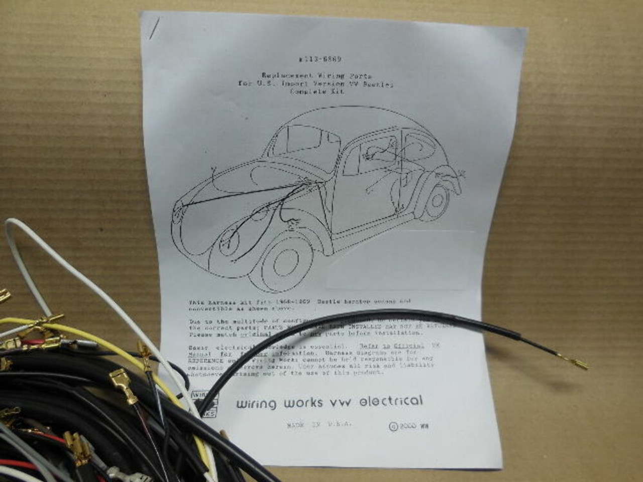 Wiring Harness, Complete, 1961-1965 ALL Karmann Ghia VW