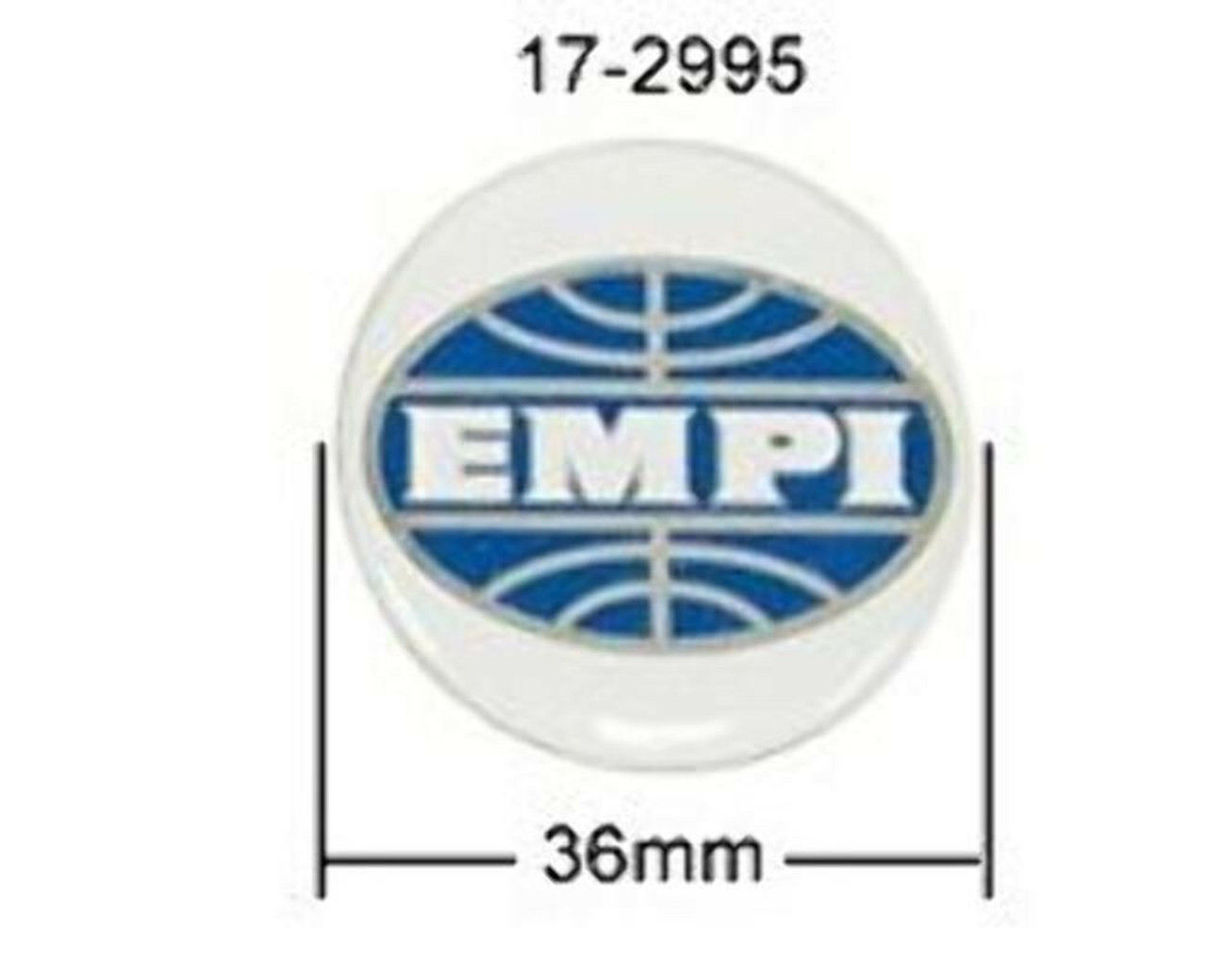 EMPI  17-2995 Wheel Center Cap Button, Logo Stickers, Set Of 4 "Empi" 36mm