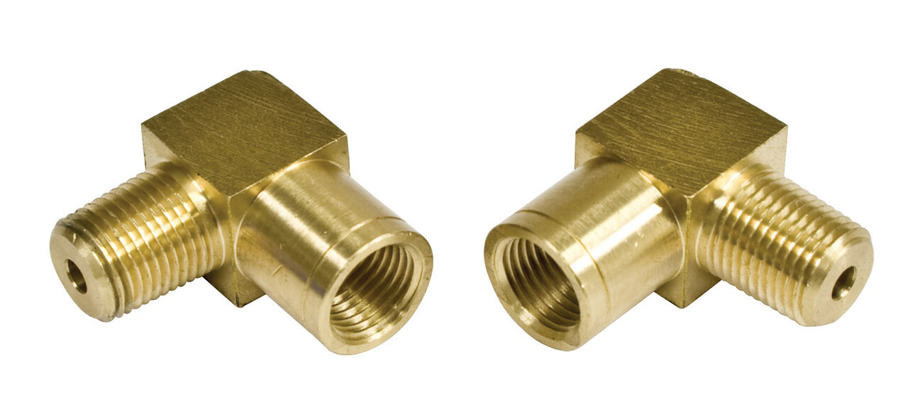 90 Degree Male 1/8" NPT to Female 10mm x 1.0 Bubble Flare, Pair NEW!