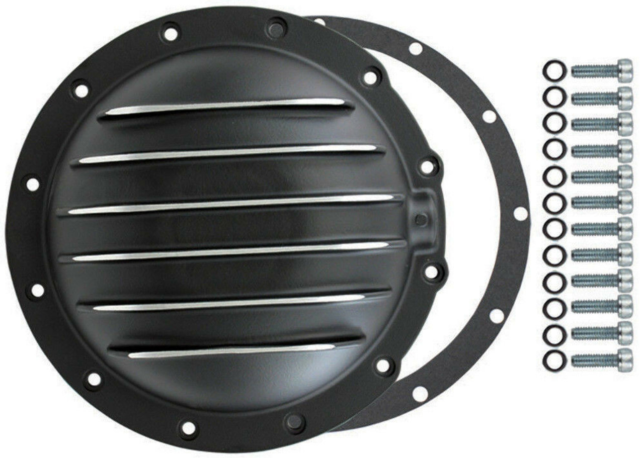 Black Fin Aluminum 12-Bolt AMC 20 Axle Differential Cover, Fits Jeep CJ5 CJ7 J10