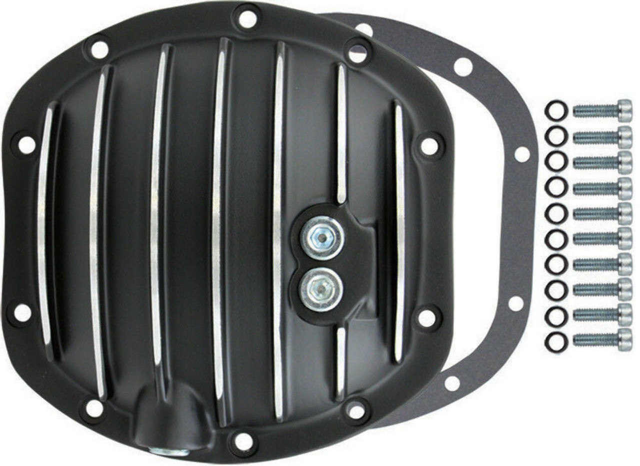 Black Finned Aluminum 10-Bolt Diff Differential Cover, Fits Dana 30