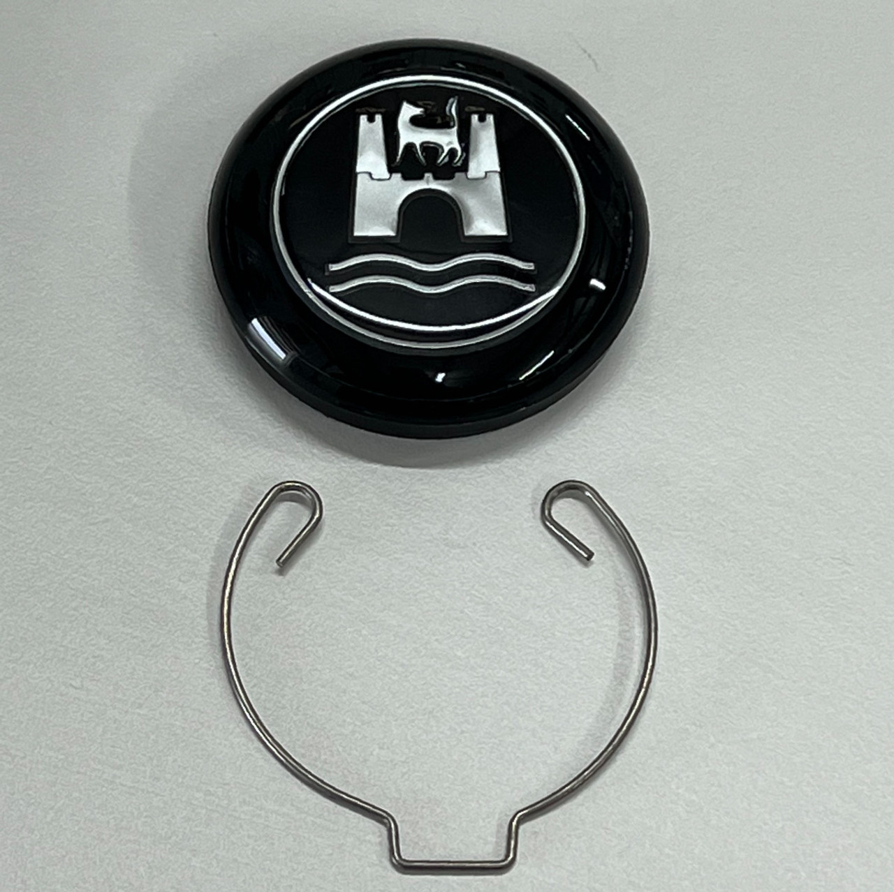 Steering Wheel Horn Button w/ Wolfsburg, VW Bug, Ghia, Type-1-2-3 (113-951-532)