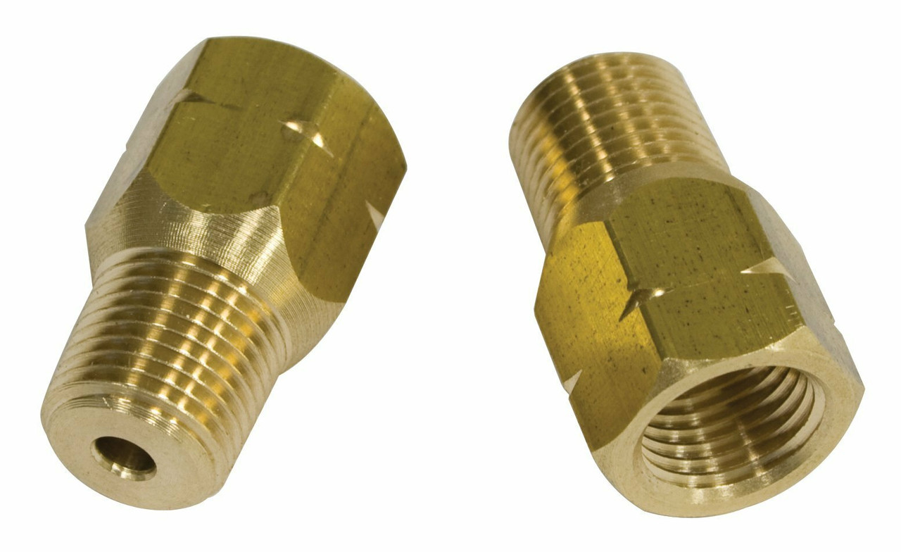 Male 1/8" NPT to Female 10mm x 1.0 Bubble Flare, Pair for VW Dune Buggy Baja Bug