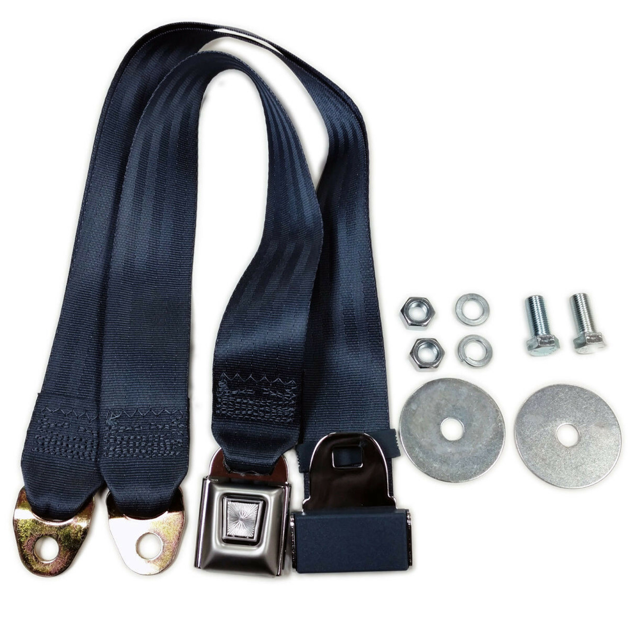 (2) VW Bug Ghia Type 3 Buggy 2-Point Lap Belt Blue Seat Belts, Pair EMPI 18-1020