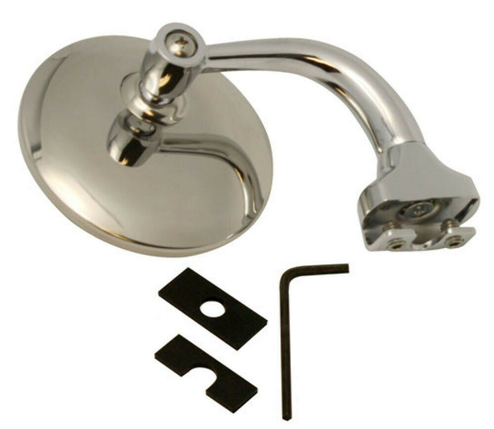 RAT ROD 3" STAINLESS STEEL UNIVERSAL PEEP MIRROR LEFT OR RIGHT DOOR EDGE CHROME