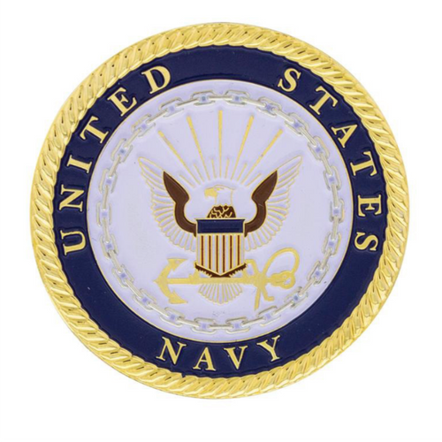 U.S. Navy Adhesive Metal Medallion - 1-3/4"