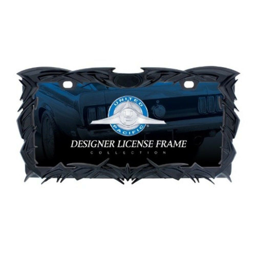 Tribal Flame License Plate Frame - Black