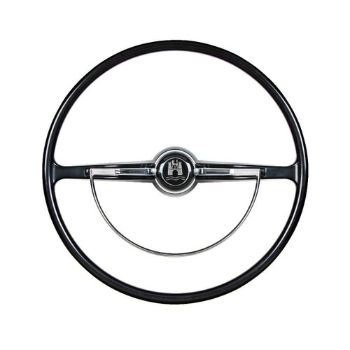 Steering Wheel Kit, Black, Stock Design, Fits VW 1962-1971 T-1 Beetle/Bug, Ghia, Type-3