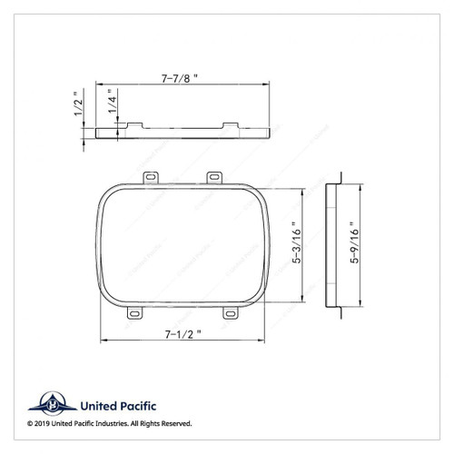 5" x 7" Headlight Retaining Ring, Stainless Steel