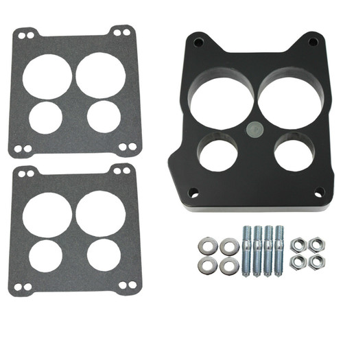 1" Phenolic Carburetor Spacer, Quadrajet 4-BBL Hole Ported w/ Gaskets & Hardware