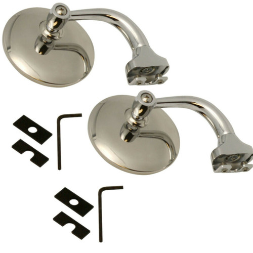 STREET ROD 3" STAINLESS STEEL UNIVERSAL PEEP MIRROR L OR R DOOR CHROME PAIR STREET ROD 3" STAINLESS STEEL UNIVERSAL PEEP MIRROR L OR R DOOR CHROME PAIR