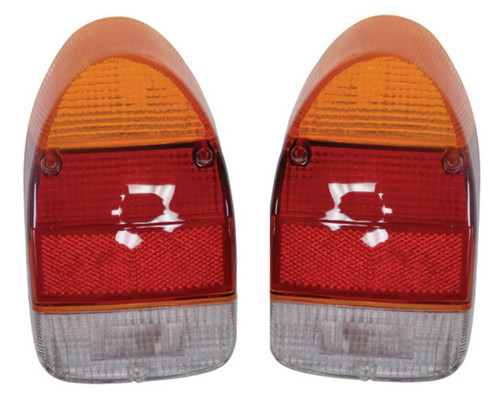 Rear Tail Light Lens Kit, Euro Style, Pair, Fits Type-1 Bug/Beetle 1971-1972