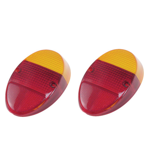 Tail Light Lenses, Euro Style, Pair - Compatible with VW Type-1 Bug 1962-1967