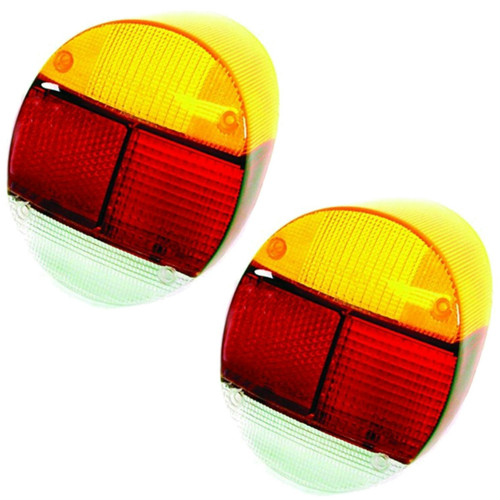 Tail Light Euro Style Lenses, Pair - Compatible with VW Type-1 Bug 1973-1979