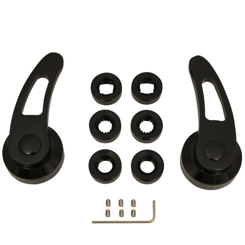 Hot Rod Black Billet Aluminum Short Door Handles, Compatible with Chevy/Ford/Mopar V8