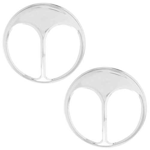 Cat Eye Headlight Covers Pair Fits 5‑3/4" Round Headlights Chrome Vintage Style