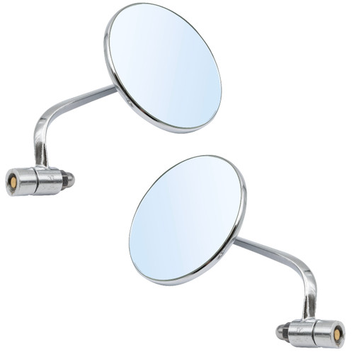 VW Beetle 1950–1967 Chrome Round Exterior Mirror Kit – Left & Right Pair