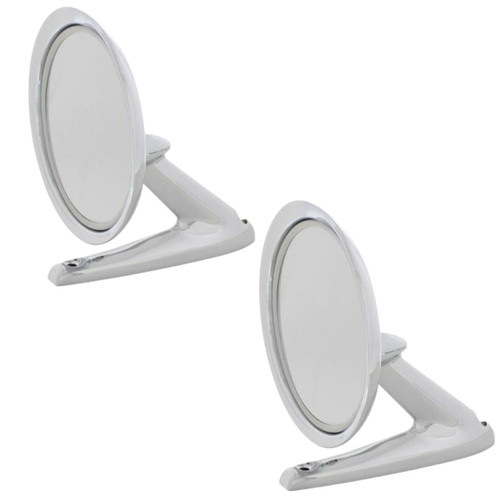 1964–1966 Ford Mustang Exterior Chrome Mirror Pair – Left & Right – Die‑Cast, Chrome Finish