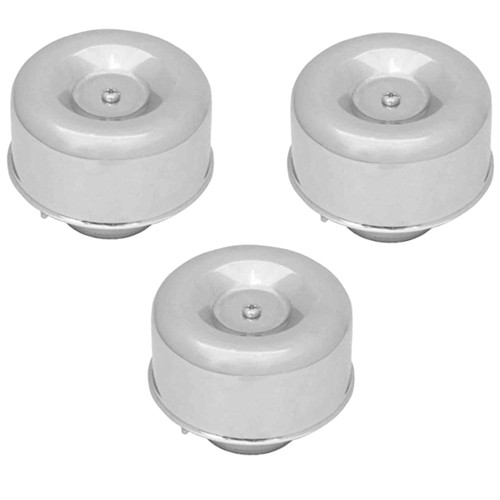 Chrome Smooth‑Style Air Cleaner Kit for 1‑Barrel Carburetors – 3 Piece Set (2‑5/16" Throat)