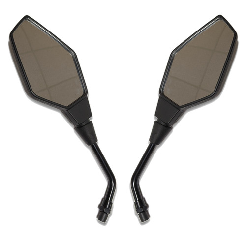 Universal Motorcycle Mirrors Pair M10 RH Thread Adventure Dual Sport Enduro Black