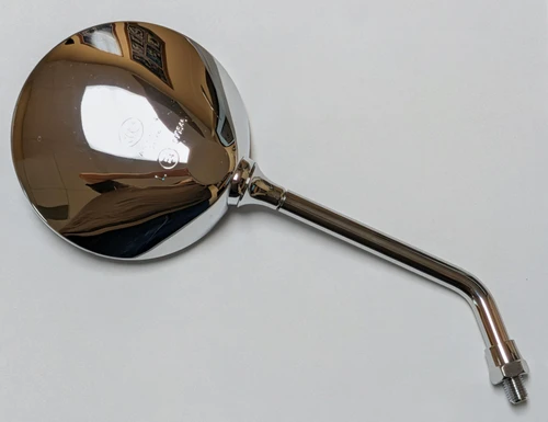Chrome Round Motorcycle Mirrors Pair 10mm RH Thread Retro Vintage Cafe Racer Cruiser