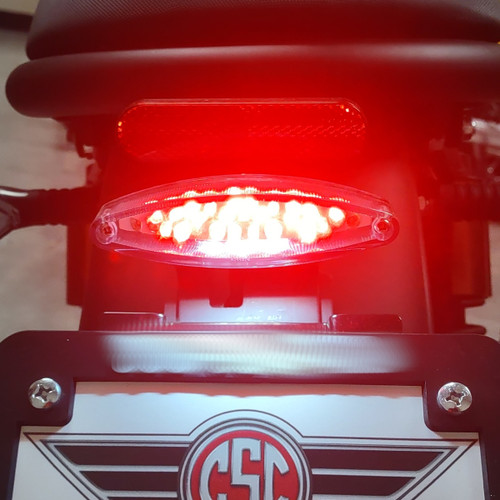Universal LED Motorcycle Tail Light Brake Lamp Custom Cafe Racer Bobber 12V Clear