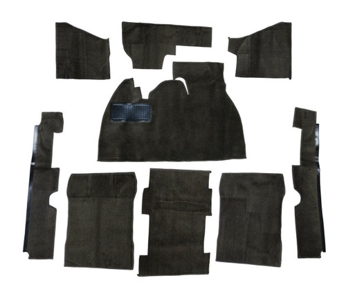 Carpet Kit w/ Foot Rest, 9pc, Black, Fits VW Super Beetle 1973-1977 EMPI 3919