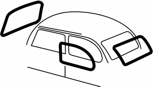 EMPI VW BUG BEETLE CAL LOOK WINDOW KIT BY EMPI 58-64 TYPE -1 4-PIECE SET #3586